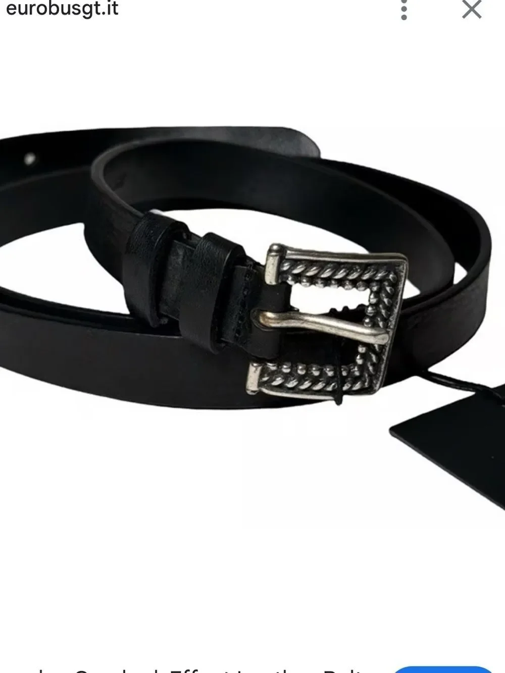 The Kooples Engraved Metal-Buckle Leather Belt In Black NWT LARGE